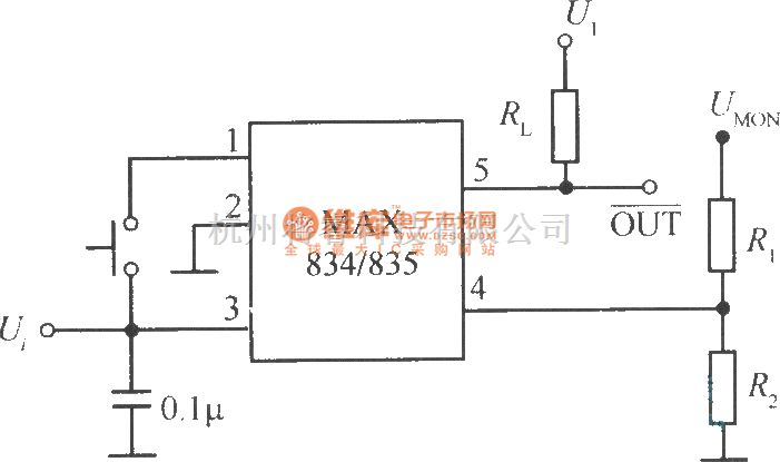 电源电路中的MAX834／835监视其他电压的电路 - 将睿