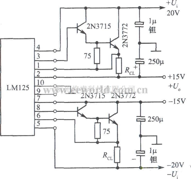 电源电路中的±15v双跟踪稳压电源 将睿