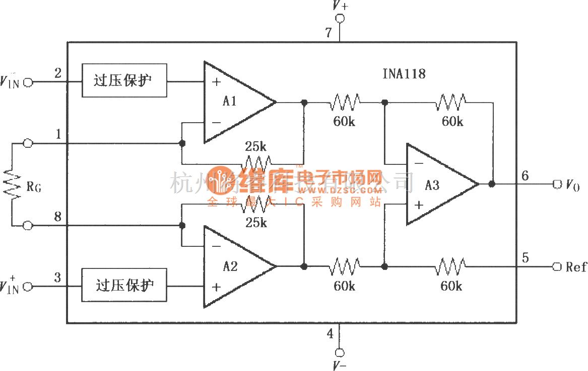 Pin Ic Ina118 仪表放大器中的INA118精密低功率仪表放大器 - 将睿