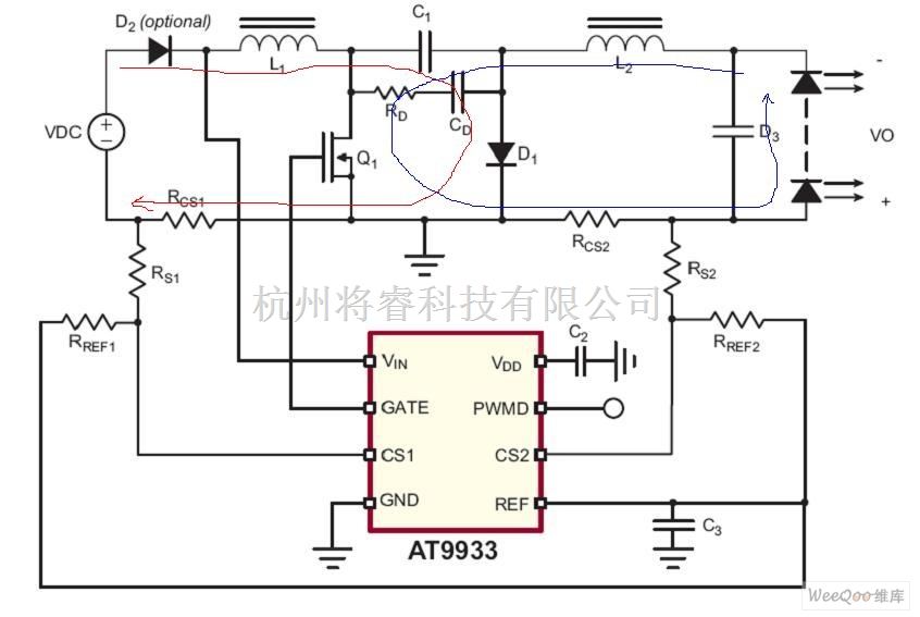 LED电路中的LED驱动芯片AT9933主要特点及应用电路图 - 将睿