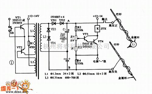 养殖中的电鱼机制作线路图二 - 将睿