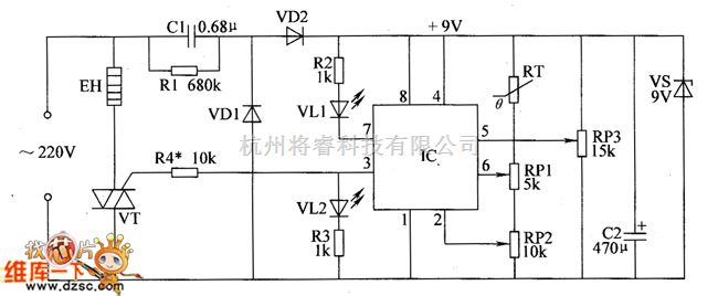 温度/湿度控制[农业]中的豆芽机恒温控制器电路图