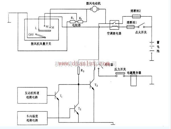 关于汽车空调的控制电路图