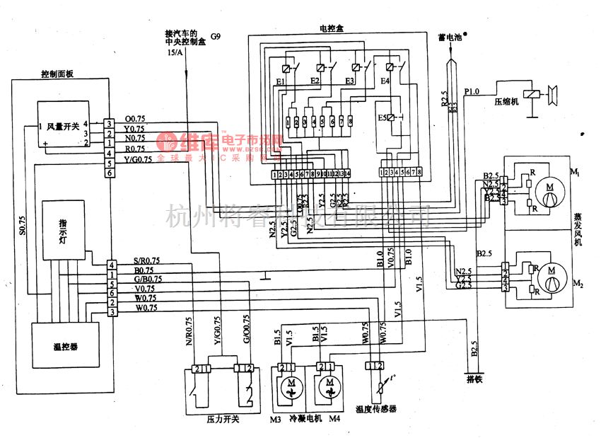 依維柯中的南京依維柯a3010低中頂輕型車中南公司產空調系統電路圖